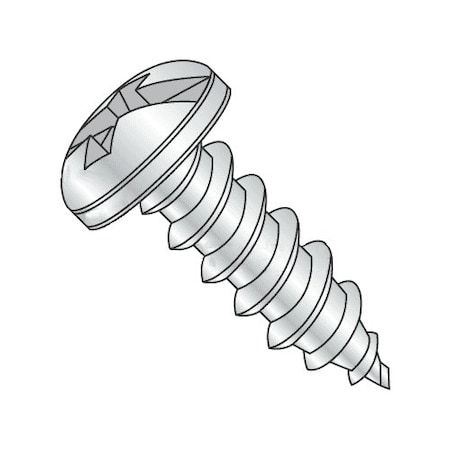 Newport Fasteners Self-Drilling Screw, #4 x 1/4 in, Zinc Plated Steel Pan Head Combination Phillips/Slotted Drive 271286-100